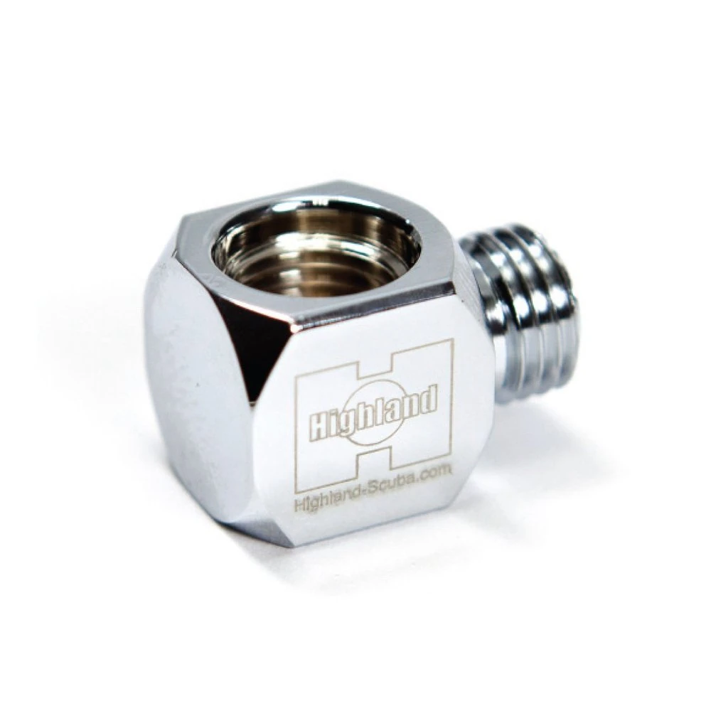 XS Scuba Highland HP Inline Gauge Adapter 90 Degree