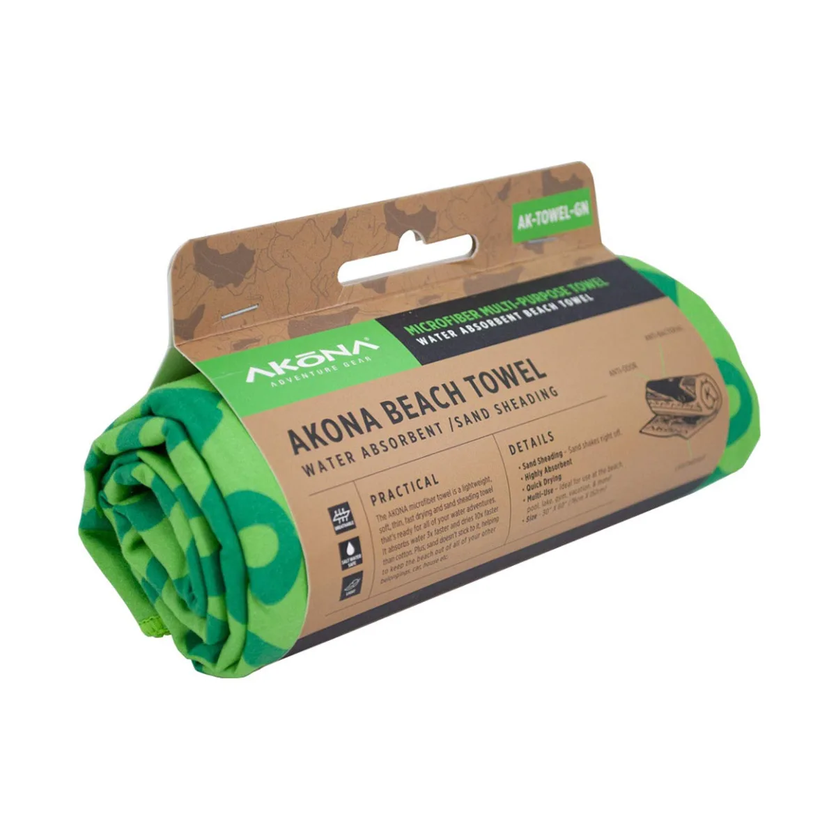 Akona Micro Fiber Towel 30"X60" Green